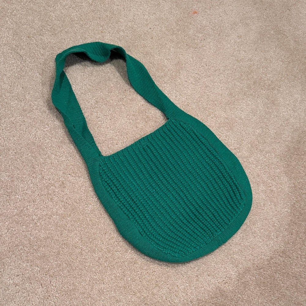 Kelly green handmade out of sweater Shoulder Bag